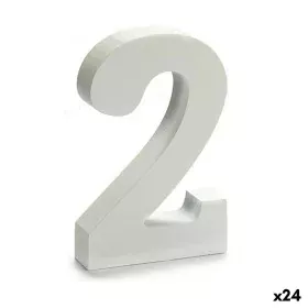 Number 2 Wood White (2 x 16 x 14,5 cm) (24 Units) by Pincello, Letters & Numbers - Ref: S3616283, Price: 14,62 €, Discount: %