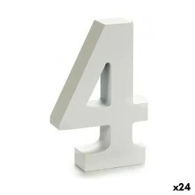 Numéro 4 Bois Blanc (2 x 16 x 14,5 cm) (24 Unités) de Pincello, Lettres et chiffres - Réf : S3616288, Prix : 14,62 €, Remise : %