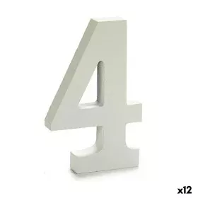 Número 4 Madeira Branco (1,8 x 21 x 17 cm) (12 Unidades) de Pincello, Letras e números para artesanato - Ref: S3616294, Preço...