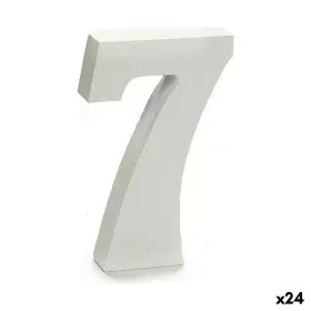 Número 7 Madera Blanco (2 x 16 x 14,5 cm) (24 Unidades) de Pincello, Letras y números para artesanía - Ref: S3616296, Precio:...