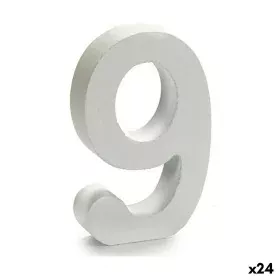 Numéro 9 Bois Blanc (2 x 16 x 14,5 cm) (24 Unités) de Pincello, Lettres et chiffres - Réf : S3616297, Prix : 14,02 €, Remise : %