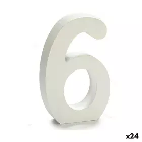 Number 6 Wood White (2 x 16 x 14,5 cm) (24 Units) by Pincello, Letters & Numbers - Ref: S3616300, Price: 14,62 €, Discount: %