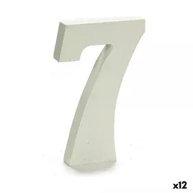 Número 7 Madera Blanco (1,8 x 21 x 17 cm) (12 Unidades) de Pincello, Letras y números para artesanía - Ref: S3616307, Precio:...