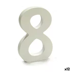 Numéro 8 Bois Blanc (1,8 x 21 x 17 cm) (12 Unités) de Pincello, Lettres et chiffres - Réf : S3616308, Prix : 10,59 €, Remise : %