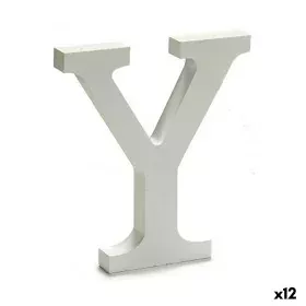 Letter Y Wood White (1,8 x 21 x 17 cm) (12 Units) by Pincello, Letters & Numbers - Ref: S3616311, Price: 10,59 €, Discount: %