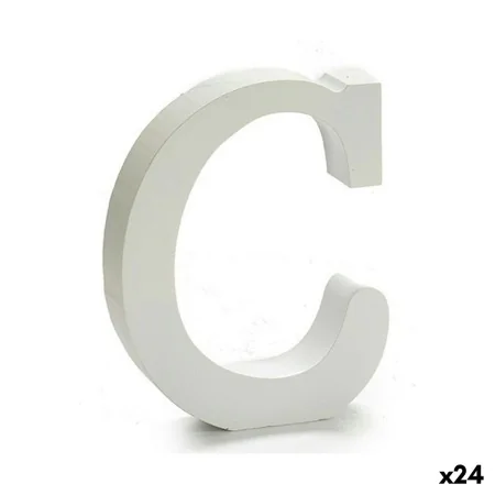 Lettre C (24 Unités) Blanc Bois 2 x 11 cm de Pincello, Lettres et chiffres - Réf : S3616331, Prix : 14,02 €, Remise : %