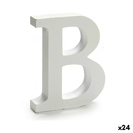 Letter B Wood White (2 x 16 x 14,5 cm) (24 Units) by Pincello, Letters & Numbers - Ref: S3616336, Price: 14,02 €, Discount: %