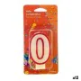 Candle Birthday Number 0 White Red (12 Units) by BigBuy Home, Party items - Ref: S3616626, Price: 3,90 €, Discount: %