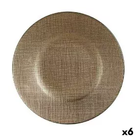 Plato Llano Dorado Vidrio 6 Unidades (21 x 2 x 21 cm) de Vivalto, Platos y fuentes - Ref: S3616673, Precio: 12,92 €, Descuent...