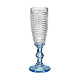 Champagne glass Points Blue Transparent Glass 6 Units (180 ml) by Vivalto, Champagne flute - Ref: S3616697, Price: 18,82 €, D...