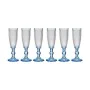 Champagne glass Points Blue Transparent Glass 6 Units (180 ml) by Vivalto, Champagne flute - Ref: S3616697, Price: 18,82 €, D...