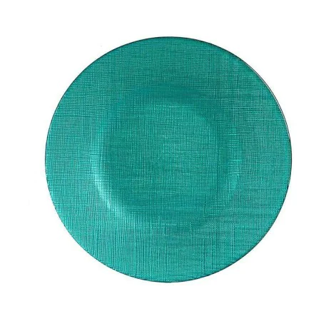 Flat plate Turquoise Glass 6 Units (21 x 2 x 21 cm) by Vivalto, Plates and dishes - Ref: S3616905, Price: 14,58 €, Discount: %