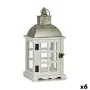 Farol Plateado Metal Madera Blanco (14 x 39,3 x 20 cm) (6 Unidades) de Gift Decor, Candelabros y portavelas - Ref: S3616937, ...