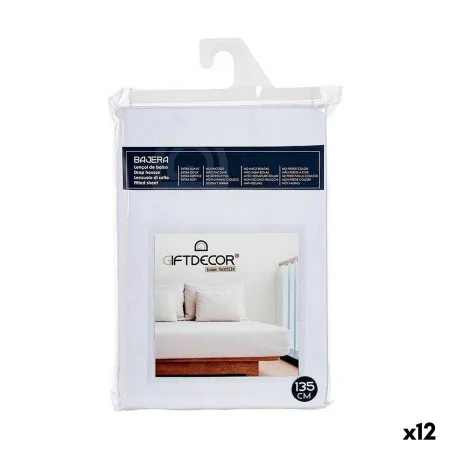 Fitted sheet 135 cm White (12 Units) by Gift Decor, Sheets and pillowcases - Ref: S3617154, Price: 59,39 €, Discount: %