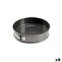 Molde Desmontável Cinzento escuro Metal Aço com carbono 28 x 6,5 x 28,5 cm (6 Unidades) de Kinvara, Formas para tartes e bisc...