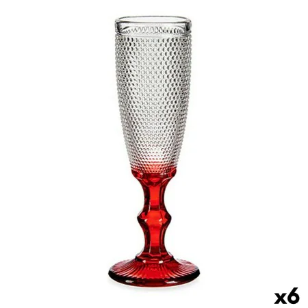 Copa de champán Rojo Transparente Puntos Vidrio 6 Unidades (180 ml) de Vivalto, Copas de champán - Ref: S3617421, Precio: 18,...