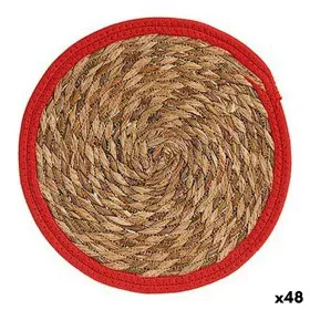 Dessous de plat Naturel Rouge Fibre naturelle (30 x 1 x 30 cm) (48 Unités) de Gift Decor, Sets de table - Réf : S3617468, Pri...