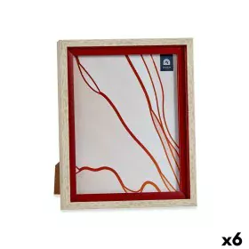 Photo frame Crystal Red Wood Brown Plastic (24 x 2 x 29 cm) (6 Units) by Gift Decor, Table and wall frames - Ref: S3617517, P...