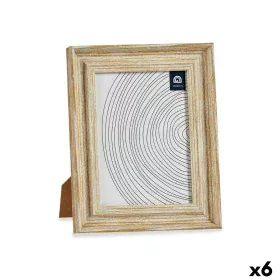 Cadre photo Verre Doré Bois Marron Plastique (21 x 2 x 26 cm) (6 Unités) de Gift Decor, Cadres muraux et de table - Réf : S36...