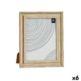 Cadre photo Verre Doré Bois Marron Plastique (26 x 2 x 31 cm) (6 Unités) de Gift Decor, Cadres muraux et de table - Réf : S36...