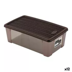 Caja con Tapa Stefanplast 19,5 x 11,5 x 33 cm Plástico Chocolate 5 L (12 Unidades) de Stefanplast, Cajas y arcones de almacen...