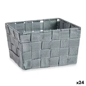 Cesta Trenzada Gris Tela (15 x 10,5 x 20 cm) (24 Unidades) de Kipit, Cajas y arcones de almacenaje - Ref: S3617774, Precio: 3...