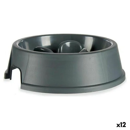 Slow Eating Food Bowl for Pets Anthracite Plastic (27 x 7,5 x 27 cm) (12 Units) by Mascow, Bowls - Ref: S3617796, Price: 36,1...