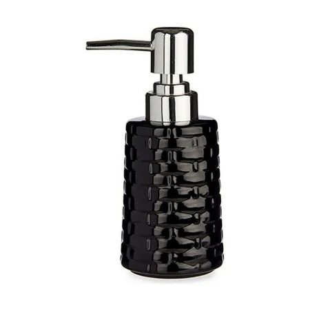 Dispensador de Jabón Con relieve Cerámica Plateado Negro Metal 6 Unidades (150 ml) de Berilo, Soportes y dispensadores - Ref:...