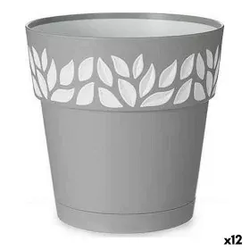 Pot auto-arrosant Stefanplast Gris 15 x 15 x 15 cm Blanc Plastique (12 Unités) de Stefanplast, Pots de fleurs - Réf : S361824...