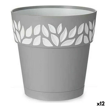 Self-watering flowerpot Stefanplast Grey 15 x 15 x 15 cm White Plastic (12 Units) by Stefanplast, Flower Pots - Ref: S3618242...