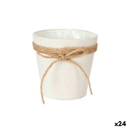 Cache-pot Lien Blanc Corde Plastique 14 x 12,5 x 14 cm 14 x 14 x 14 cm (24 Unités) de Ibergarden, Cache-pots - Réf : S3618413...