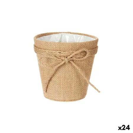 Blumentopf Schleife 12,5 x 12 x 12,5 cm Braun Schnur Kunststoff 14 x 12,5 x 14 cm (24 Stück) von Ibergarden, Übertöpfe - Ref:...