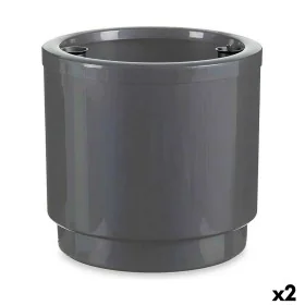 Vaso Autoirrigante Argentato polipropilene (2 Unità) (38 x 37,5 x 38 cm) di Ibergarden, Vasi tradizionali - Rif: S3618437, Pr...