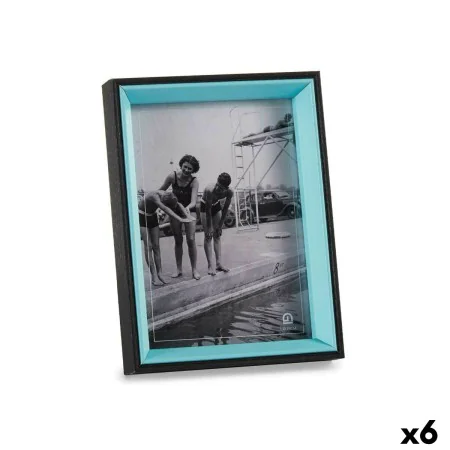 Cadre photo Verre Noir Bleu Bois MDF (6 Unités) (3 x 20 x 15 cm) de Gift Decor, Cadres muraux et de table - Réf : S3618560, P...