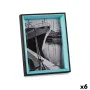 Cornice Portafoto Cristallo Nero Azzurro Legno MDF (3 x 22 x 17 cm) (6 Unità) di Gift Decor, Cornici da parete e da tavolo - ...