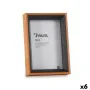 Cadre photo Verre Noir Marron Bois MDF (12 x 17 x 3 cm) (6 Unités) de Gift Decor, Cadres muraux et de table - Réf : S3618567,...