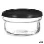 Panier-repas rond avec couvercle Noir Transparent Plastique verre 12 x 6 x 12 cm 415 ml de Vivalto, Stockage des aliments - R...