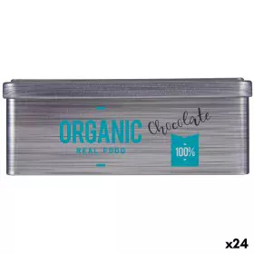 Bote Chocolate Cinzento Folha de Flandres (11 x 7,1 x 18 cm) (24 Unidades) de Kinvara, Armazenamento de alimentos - Ref: S361...