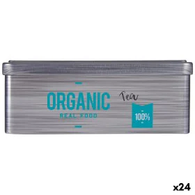 Boîte pour infusions Organic Tea Gris Fer blanc (11 x 7,1 x 18 cm) (24 Unités) de Kinvara, Stockage du thé et du café - Réf :...