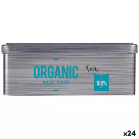 Scatola per Infusioni Organic Tea Grigio Latta (11 x 7,1 x 18 cm) (24 Unità) di Kinvara, Conservazione di tè e caffè - Rif: S...