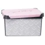 Storage Box with Lid Vibes Grey Pink Plastic 10 L (22,7 x 16,5 x 34,5 cm) (12 Units) by Kipit, Storage boxes and chests - Ref...