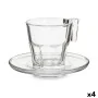 Set of 6 Cups with Plate Casablanca Transparent Glass 4 Units (70 ml) by Pasabahce, Cups - Ref: S3619136, Price: 45,65 €, Dis...