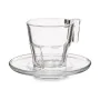 Set of 6 Cups with Plate Casablanca Transparent Glass 4 Units (70 ml) by Pasabahce, Cups - Ref: S3619136, Price: 45,65 €, Dis...