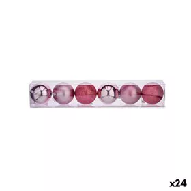 Set of Christmas balls Pink Plastic Ø 8 cm (24 Units) by Krist+, Christmas - Ref: S3620421, Price: 48,36 €, Discount: %