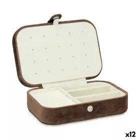 Box-Schmuckkästchen Braun Samt (16,2 x 6 x 11,5 cm) (12 Stück) von Gift Decor, Schmuckaufbewahrung für den Kleiderschrank - R...