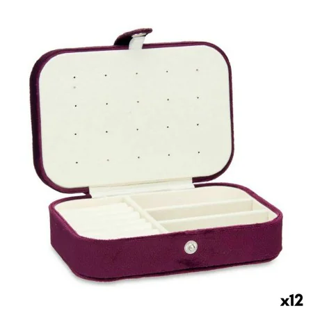 Caja-Joyero Terciopelo Burdeos (16,2 x 6 x 11,5 cm) (12 Unidades) de Gift Decor, Organizadores de joyas - Ref: S3620923, Prec...