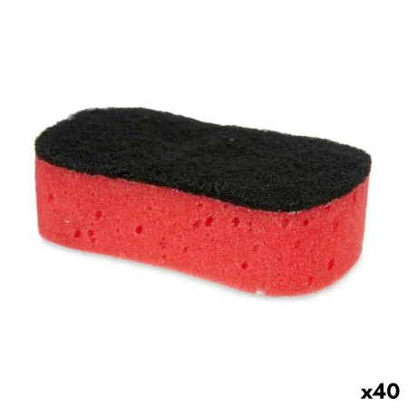 Scourer Black Red Foam Abrasive fibre 7,3 x 4 x 12,3 cm (40 Units) by BigBuy Home, Scouring Pads & Scrubbers - Ref: S3620997,...