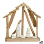 Presepe di Natale Ceramica Marrone Bianco 2 Unità 25 x 28 x 10 cm Naturale Legno (2 Unità) di Krist+, Natale - Rif: S3621465,...