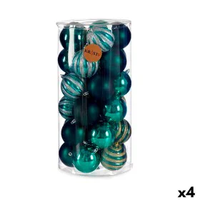 Set of Christmas balls Blue PVC 8 x 9 x 8 cm (4 Units) by Krist+, Christmas - Ref: S3622462, Price: 55,97 €, Discount: %