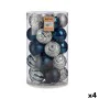 Set of Christmas balls Blue Silver PVC Ø 8 cm (4 Units) by Krist+, Christmas - Ref: S3622464, Price: 55,97 €, Discount: %